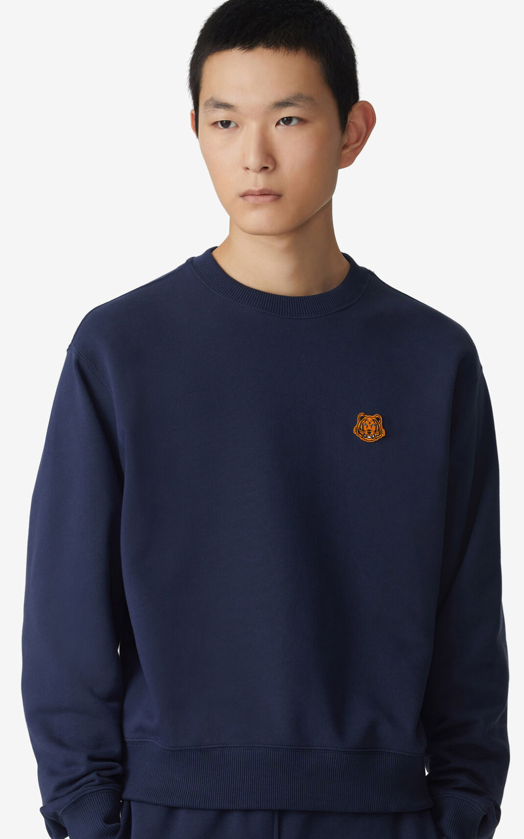 Kenzo Tiger Crest Sweatshirt Herre - Mørkeblå Blå DK-921660